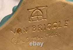 Van Briggle Art Pottery 17 Floor Vase Three Graces in Turquoise Blue Mist Rare