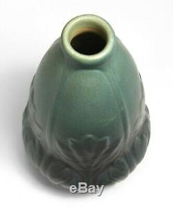 Van Briggle Pottery 1903 vase shape 202 Arts & Crafts matte blue purple bi color