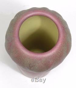 Van Briggle Pottery 1905 crocus vase Arts & Crafts matte rose green curdled #95