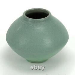 Van Briggle Pottery 1906 matte blue vase shape 336 Arts & Crafts red clay