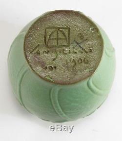 Van Briggle Pottery 1906 vase shape 404 Arts & Crafts matte blue green red clay