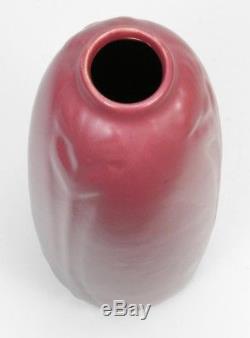 Van Briggle Pottery 1915 Arts & Crafts 10.4 mulberry red floral vase shape 753