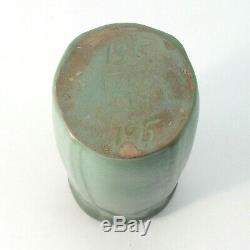 Van Briggle Pottery 1915 vase shape 135 Arts & Crafts matte blue green vase