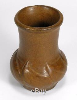 Van Briggle Pottery 1917 vase shape 730 Arts & Crafts matte two-tone brown