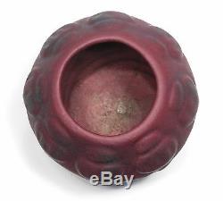 Van Briggle Pottery 1920's Arts & Crafts Mulberry red poppy pod vase shape 21