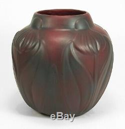 Van Briggle Pottery'20's mulberry red cone flower vase shape 754 Arts & Crafts
