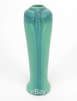 Van Briggle Pottery Arts & Crafts turquoise blue double dragonfly vase shape 398