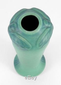 Van Briggle Pottery Arts & Crafts turquoise blue double dragonfly vase shape 398