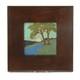 Van Briggle Pottery & Tile Co 6x6 Tree Landscape Arts & Crafts Matte Green Blue