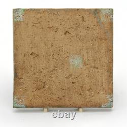 Van Briggle Pottery & Tile Co 6x6 tree landscape Arts & Crafts matte green blue Van Briggle Pottery & Tile Co 6x6 tree landscape Arts & Crafts matte green blue