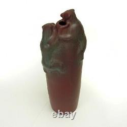 Van Briggle Pottery climbing bears vase 20s shape 244 Arts & Crafts mulberry red