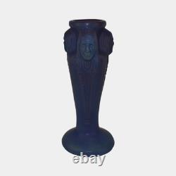 Van Briggle Vintage Art Pottery Three Native American Faces Purple Vase
