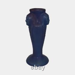 Van Briggle Vintage Art Pottery Three Native American Faces Purple Vase