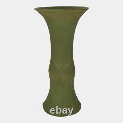 Van Briggle c1907 Vintage Arts And Crafts Pottery Matte Green Tall Vase 448