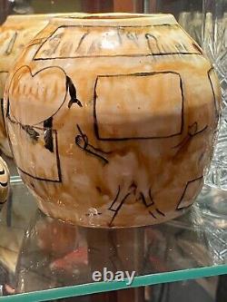 Very Dark Artist Signed Vase Macabre Gothic Look Closely