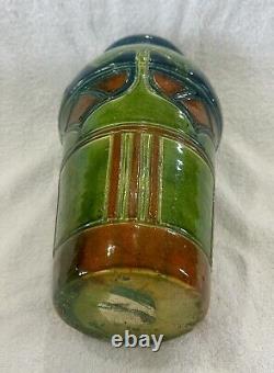 Vintage 1910-20 era 12 BELGIUM ARTS & CRAFTS MAJOLICA Art Pottery Vase