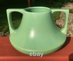 Vintage 1920s Haeger EVE Arts & Crafts Deco Matte Green Pottery Vase Teco Style