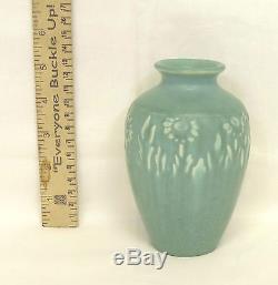 Vintage 1930 Rookwood Arts & Craft Pottery DAISY Matte Blue Cabinet Vase #2591