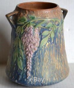 Vintage 1933 ROSEVILLE WISTERIA Art Pottery 633-8 VASE Nouveau / Arts & Crafts