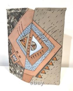 Vintage 1980s Large Art Pottery Vase Signed