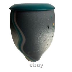 Vintage 1980s Modern Geometric Moon Minimalist studio artist signed vase