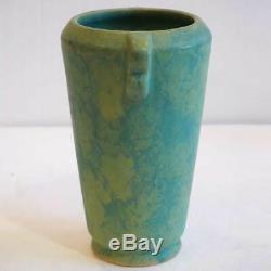 Vintage American Weller Arts & Crafts Mottled Matte Green Pottery Vase c. 1930