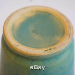 Vintage American Weller Arts & Crafts Mottled Matte Green Pottery Vase c. 1930