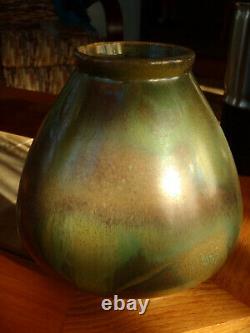 Vintage Antique Red Wing Art Pottery Vase Nokomis Arts & Crafts Green WOW GLAZE