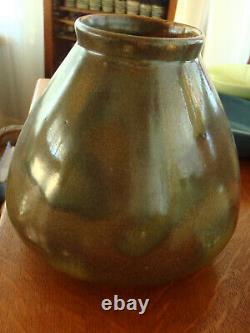 Vintage Antique Red Wing Art Pottery Vase Nokomis Arts & Crafts Green WOW GLAZE