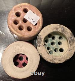 Vintage Art Pottery Flower Frogs Lot of 3 2 Van Briggle + Mission Arts & Craft