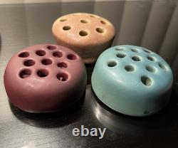 Vintage Art Pottery Flower Frogs Lot of 3 2 Van Briggle + Mission Arts & Craft