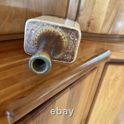 Vintage Art Pottery Long Bottle Neck Vase Artist Signed 1978 -Daniel Cassiet
