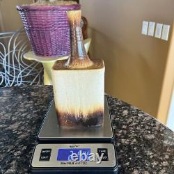 Vintage Art Pottery Long Bottle Neck Vase Artist Signed 1978 -Daniel Cassiet