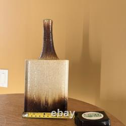 Vintage Art Pottery Long Bottle Neck Vase Artist Signed 1978 -Daniel Cassiet