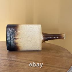 Vintage Art Pottery Long Bottle Neck Vase Artist Signed 1978 -Daniel Cassiet