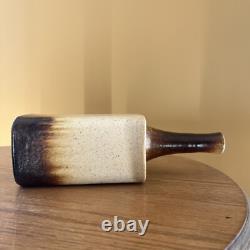 Vintage Art Pottery Long Bottle Neck Vase Artist Signed 1978 -Daniel Cassiet