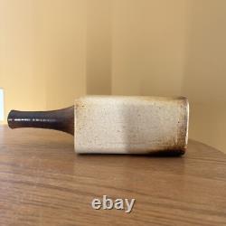 Vintage Art Pottery Long Bottle Neck Vase Artist Signed 1978 -Daniel Cassiet