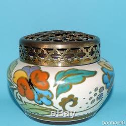 Vintage Art-crafts Gouda Zuid-holland Dutch Folk Art Deco Flower Frog Vase