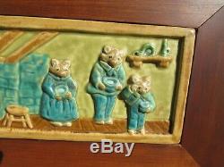 Vintage Arts And Crafts Pewabic Tile Three Bears Detroit Mich Ext Rare Mint Con