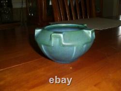 Vintage Arts And Crafts Rookwood Pottery Dark Blue Round Buttress Bowl 1917