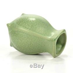 Vintage Arts & Crafts Early Haeger Green Geranium 5 1/2 buttressed vase c1920s