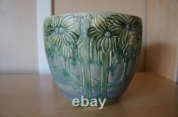 Vintage Arts & Crafts Roseville Pottery Vista Forest Jardiniere 589-10 Excellent