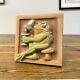 Vintage Arts & Crafts Studio Pottery Tile 3d Drinking Frog Handmade 6x6 Decor