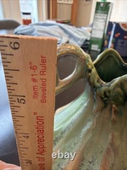 Vintage Arts & Crafts Thulin Belgium Studio Art Pottery Vase Green And Brown