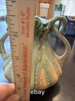 Vintage Arts & Crafts Thulin Belgium Studio Art Pottery Vase Green And Brown