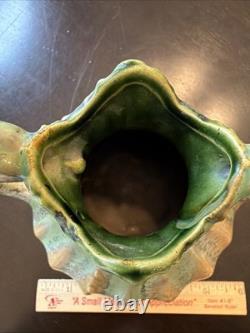 Vintage Arts & Crafts Thulin Belgium Studio Art Pottery Vase Green And Brown