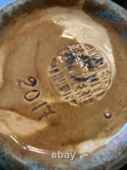 Vintage Arts & Crafts Thulin Belgium Studio Art Pottery Vase Green And Brown