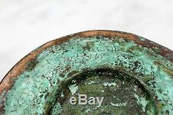 Vintage Arts and Crafts Green Bronze Copper Glaze Pottery Signed Clewell