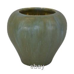 Vintage Arts and Crafts Studio Pottery Mottled Matte Green Blue Vase