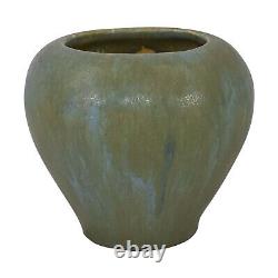 Vintage Arts and Crafts Studio Pottery Mottled Matte Green Blue Vase